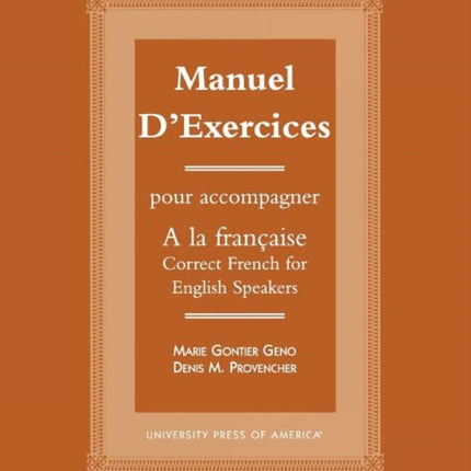 Manuel dExercices Pour Acompagner a la Francaise