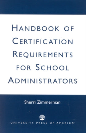 Handbook of Certification Requirements for School