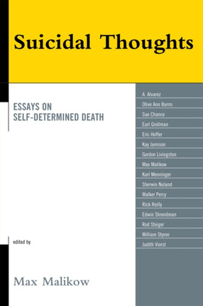 Suicidal Thoughts Essays on SelfDetermined Death