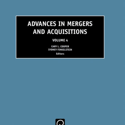 Advances in Mergers and Acquisitions