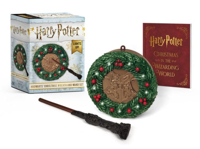 Harry Potter Hogwarts Christmas Wreath and Wand Set