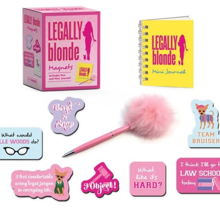 Legally Blonde Magnets Includes Pen and Mini Journal