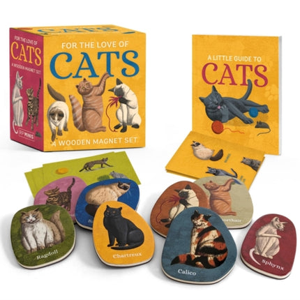 For the Love of Cats A Wooden Magnet Set