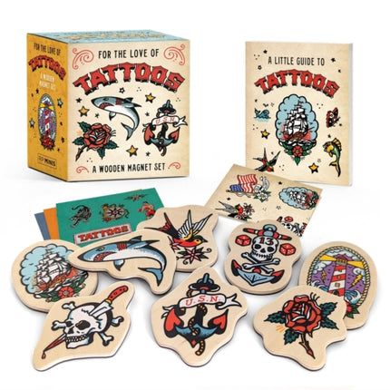 For the Love of Tattoos A Wooden Magnet Set