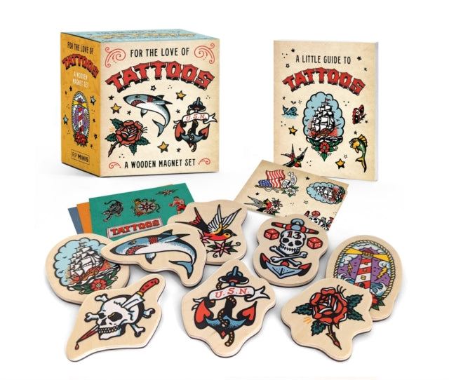 For the Love of Tattoos A Wooden Magnet Set