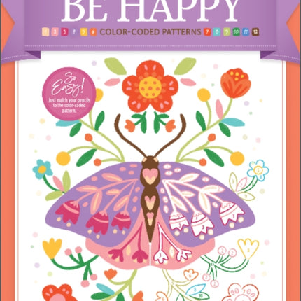 ColorMaps: Be Happy: Color-Coded Patterns Adult Coloring Book