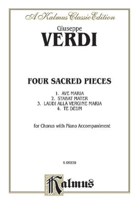 Four Sacred Pieces Latin Language Edition Kalmus Edition