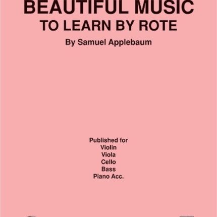 Beautiful Music to Learn by Rote Book I Viola