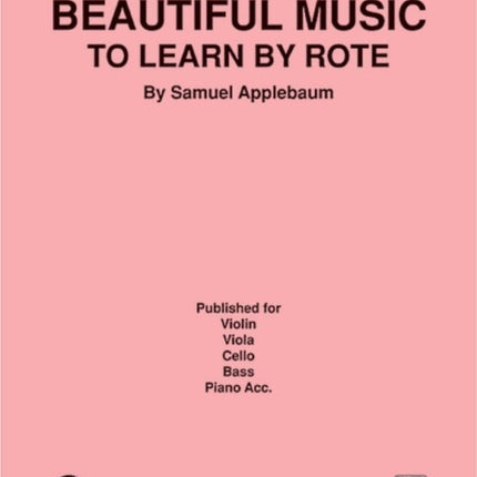 Beautiful Music to Learn by Rote Book I Bass