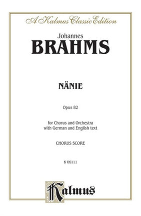 NanieNenia Satb German English Language Edition Kalmus Edition