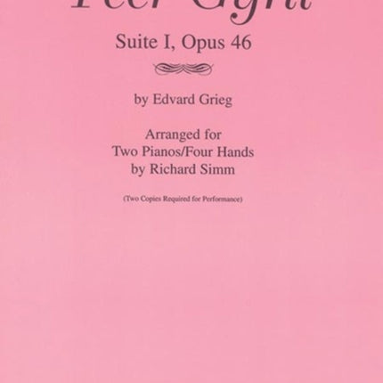 Peer Gynt Suite I Opus 46 Sheet