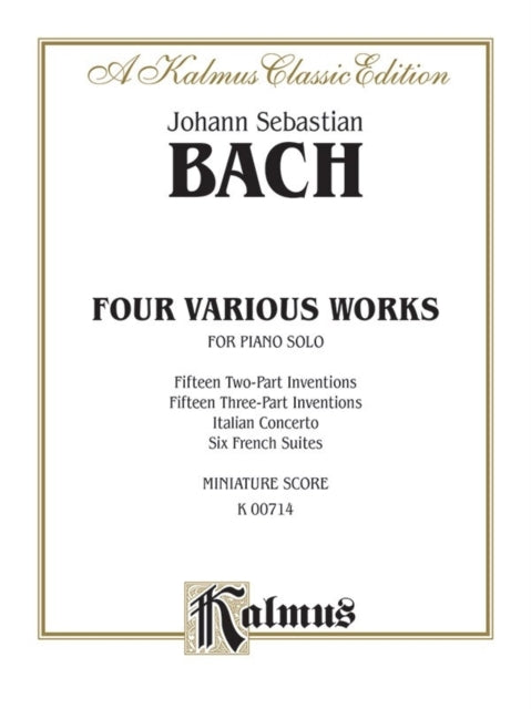 Bach 2 and 3 Pt InvFrSuites Comb Bound Miniature Score Kalmus Edition