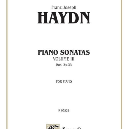 Sonatas Volume III Nos 2433 Kalmus Edition