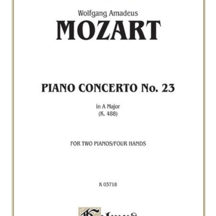 Piano Concerto No 23 in a K 488 Kalmus Edition