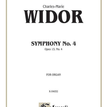 Symphony No 4 in F Minor Op 13 Sheet Kalmus Edition