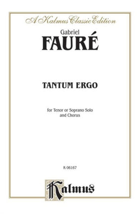 Tantum Ergo Orch Kalmus Edition