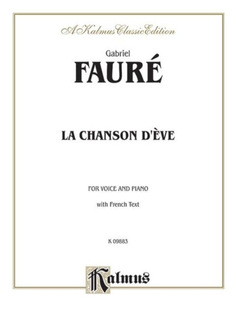 La Chanson DEve French Language Edition Kalmus Edition