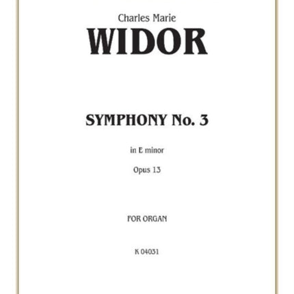 Symphony No 3 in E Minor Op 13 Sheet Kalmus Edition