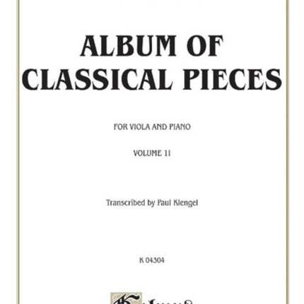 Album of Classical Pieces Volume II 2 Kalmus Edition