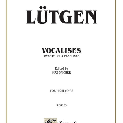 Vocalises 20 Daily Exercises VOL 1 Kalmus Edition