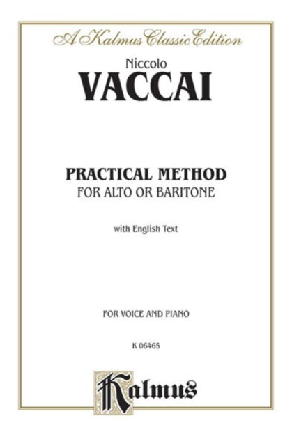 Practical Italian Vocal Method Marzials Alto Baritone Kalmus Edition