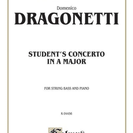 StudentS Concerto in a Major Kalmus Edition