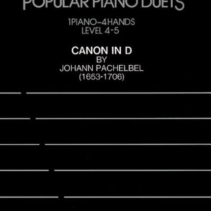 Canon in D Advanced Piano Duet Sheet Popular