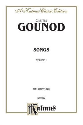 Songs Volume I Low Voice French Language Edition 1 Kalmus Edition