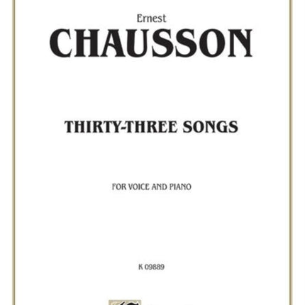 ThirtyThree Songs French Language Edition Kalmus Edition