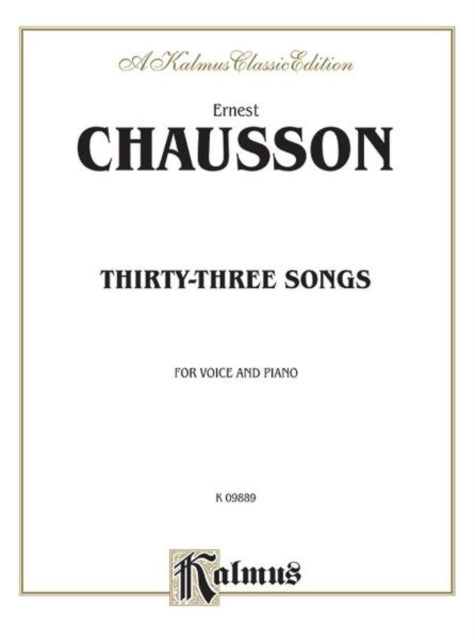 ThirtyThree Songs French Language Edition Kalmus Edition