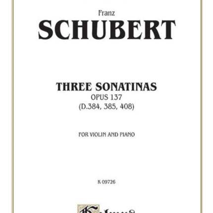 Three Sonatas Op 137 Kalmus Edition