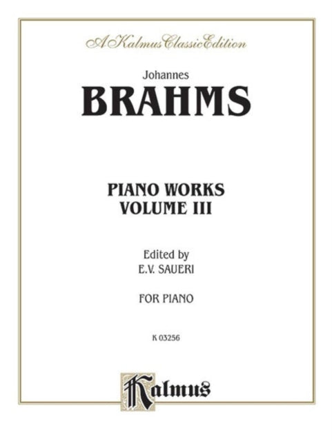 Brahms Piano Works Vol III Pa 2 Concertos Paganini Variations  Waltzes 3 Kalmus Edition