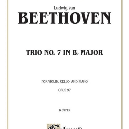 Piano Trio No 7 Op 97 BFlat Major Kalmus Edition