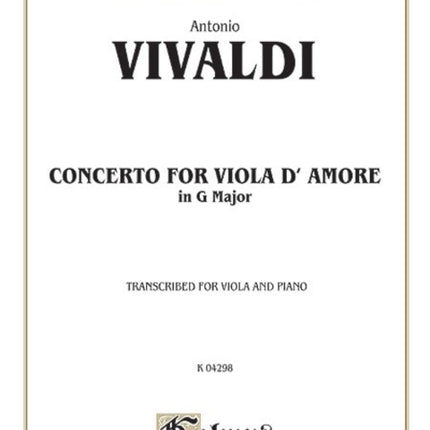 Concerto for Viola DAmore Kalmus Edition