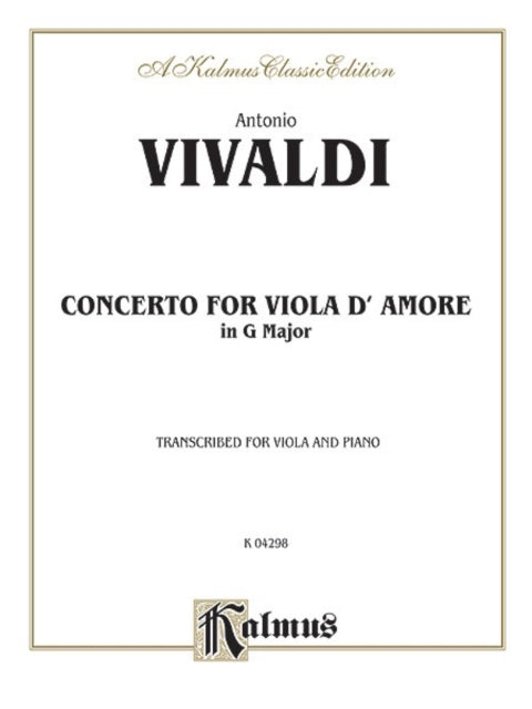 Concerto for Viola DAmore Kalmus Edition