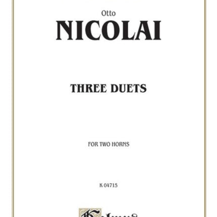 Three Duets Kalmus Edition