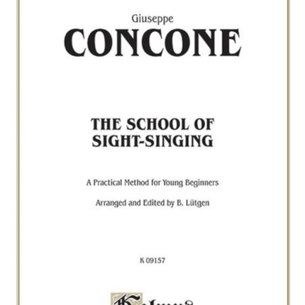 Concone SCH of Sight Read VOC Practical Method for Young Beginners Lutgen Kalmus Edition