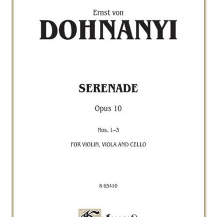Serenade Op 10 Kalmus Edition