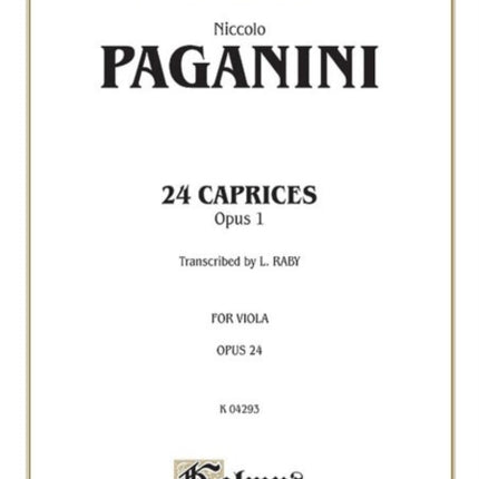 TwentyFour Caprices Op 1 Transcribed for Viola