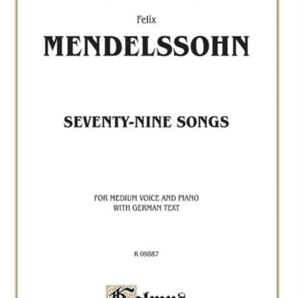 79 Songs Medium Voice German Language Edition Vocal Score Kalmus Edition