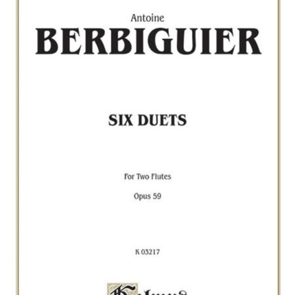 Six Duets Op 59 Kalmus Edition