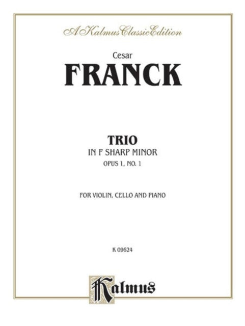 Trio in FSharp Minor Op 1 No 1 Kalmus Edition