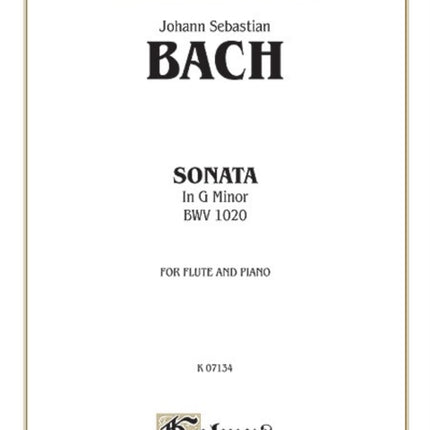 Sonata in G Minor Bwv 1020 Parts Kalmus Edition