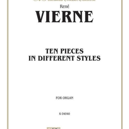 Vierne 10 Pcs OrgRene Vierne Kalmus Edition