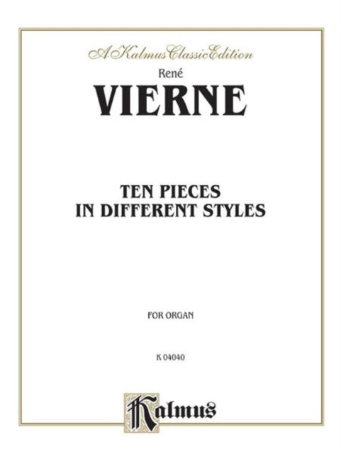 Vierne 10 Pcs OrgRene Vierne Kalmus Edition