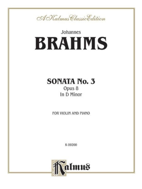 Sonata in D Minor Op 108 Kalmus Edition