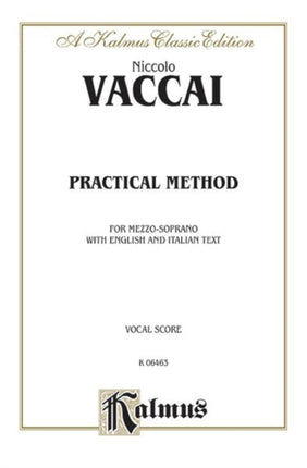 Practical Italian Vocal Method Marzials MezzoSoprano Kalmus Edition