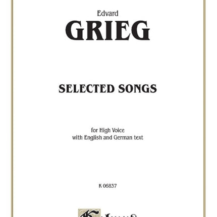 Selected Songs German English Language Edition Kalmus Edition