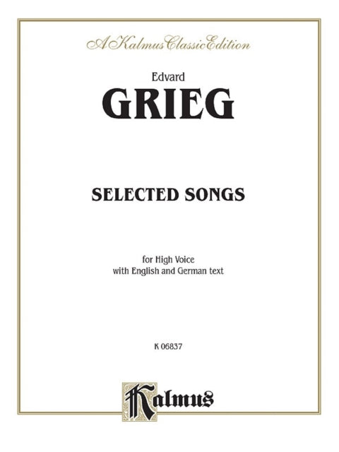 Selected Songs German English Language Edition Kalmus Edition