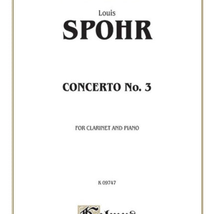 Clarinet Concerto No 3 Parts Kalmus Edition